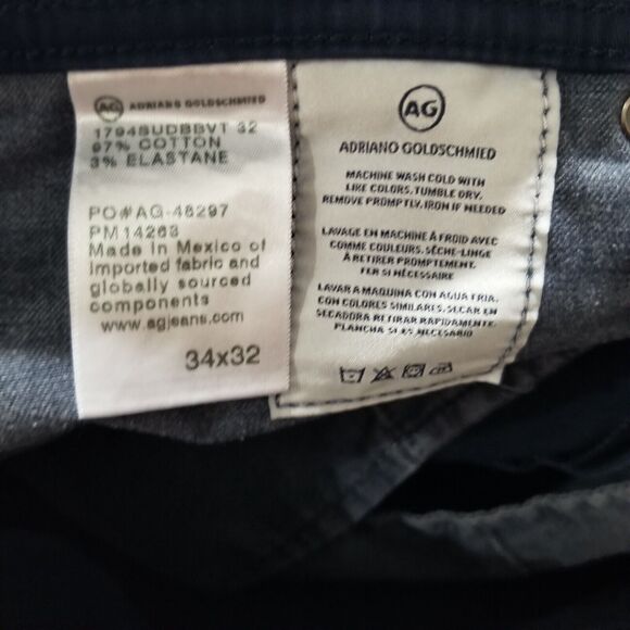 AG Adriano Goldschmied Mens Pants 34x32* The Everett Sueded Stretch Sateen SUD - Picture 6 of 10